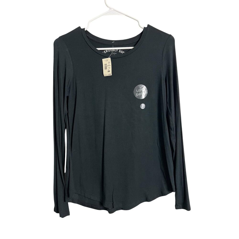 Aero Shirt Womens Small Black Long Sleeve Seriously Soft Crew Stretch Tee NWT